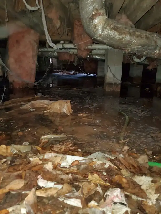 Crawl space flood assessment for Commercial Water Damage Restoration in Ashburnham